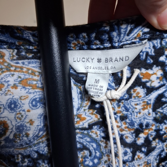 Lucky Brand NWT Women’s Multicolor Paisley Print Long Sleeve Top; Size M - Picture 4 of 6